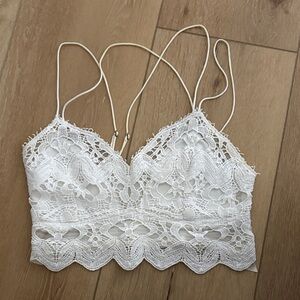 Free People White Lace Bralette